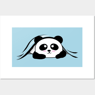 Panda Peekaboo Cute Animal Face Posters and Art